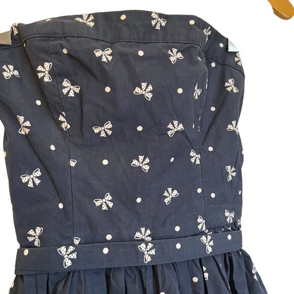 Abercrombie & Fitch Y2K Coquette Bow Printed Mini Skater Dress Strapless Size M - Picture 5 of 9